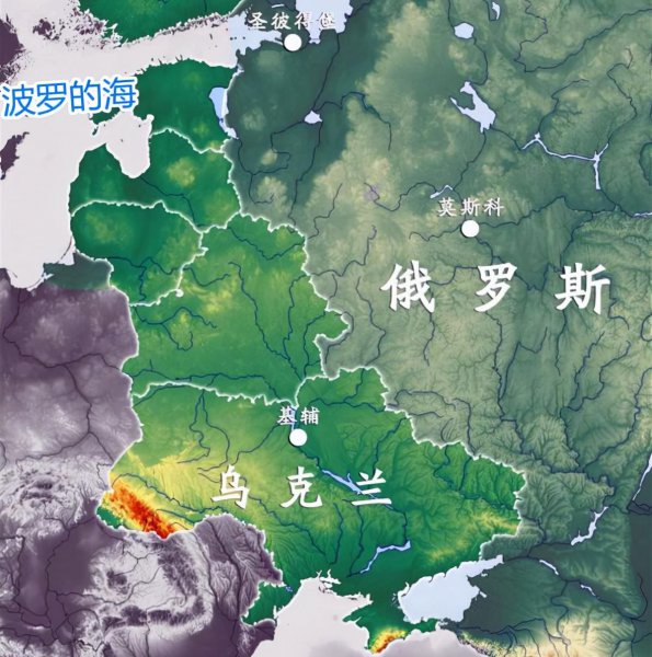 乌克兰在地图上的位置