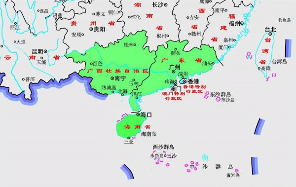 中国华南是哪个省哪个市