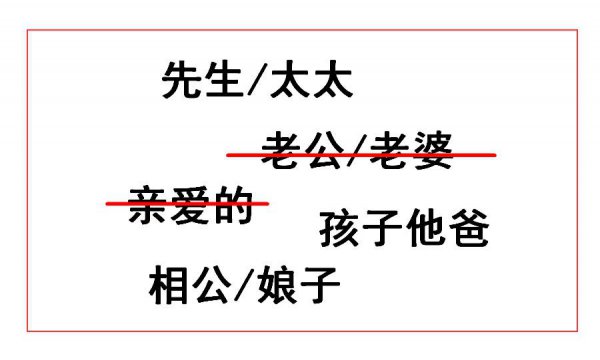 夫妻之间的称呼有哪些最亲密