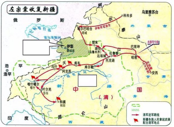 左宗棠收复（X-J）的军事力量