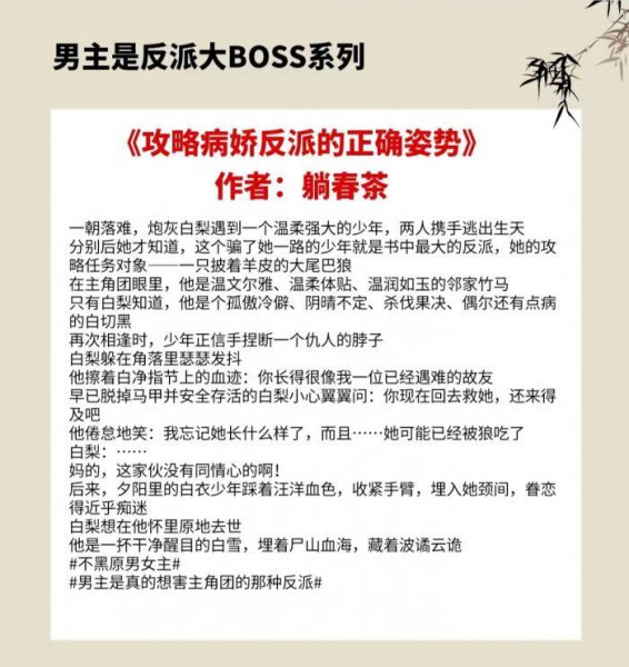 男主是反派的小说推荐