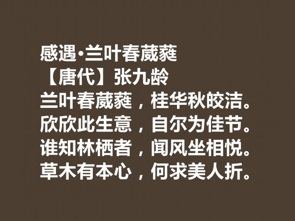 张九龄的十首出名诗赏析