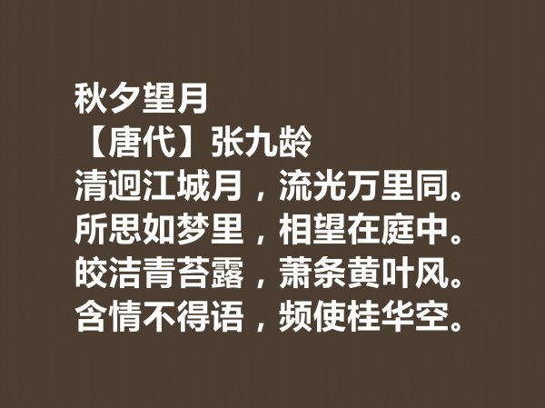张九龄的十首出名诗赏析