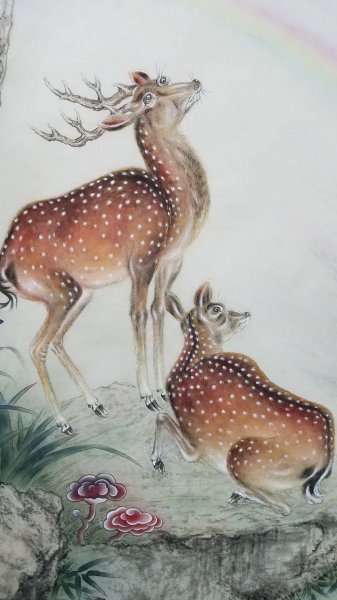 鹤鹿同春绘画赏析
