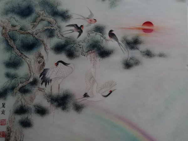 鹤鹿同春绘画赏析