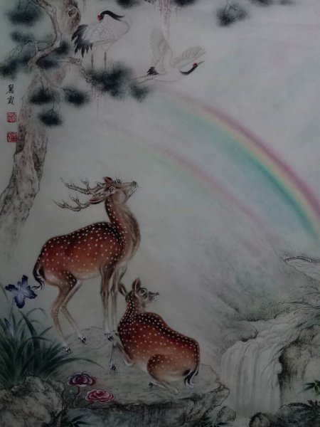 鹤鹿同春绘画赏析