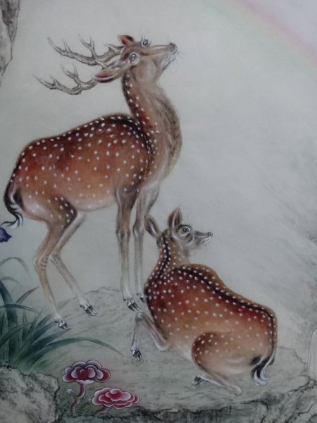 鹤鹿同春绘画赏析