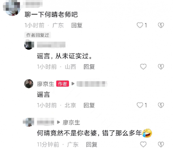 何晴与廖京生的关系