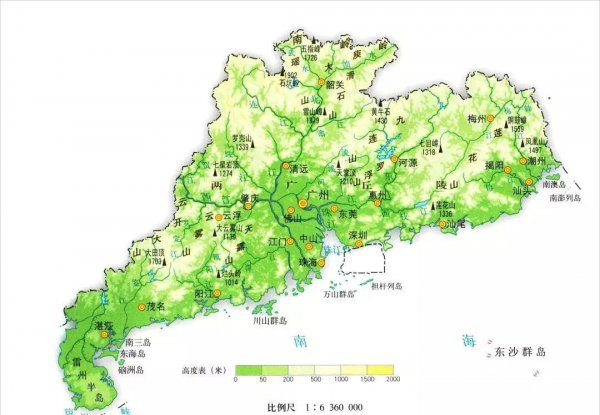 广东海拔高度多少米高