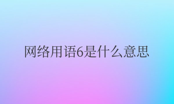 网络用语6是什么意思
