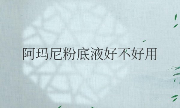 阿玛尼粉底液好不好用