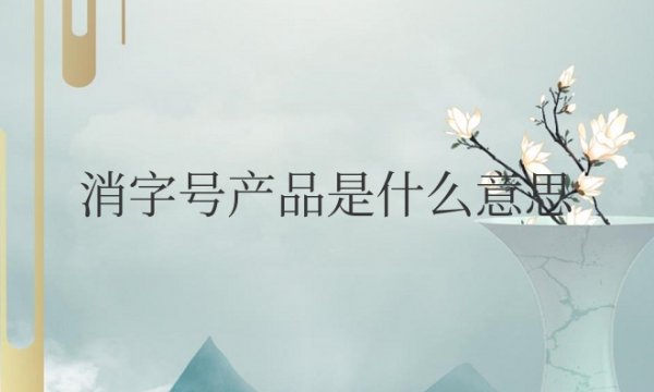 械字号和消字号产品是什么意思