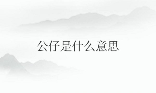 公仔是什么意思