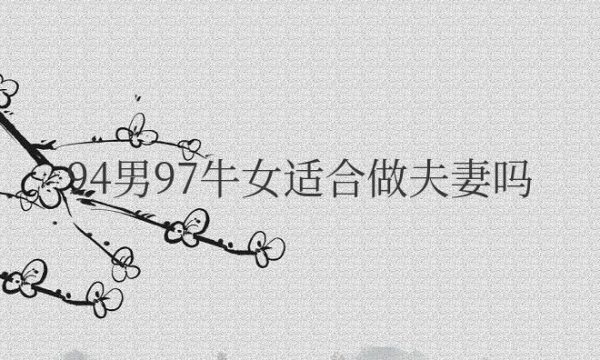 94男97牛女适合做夫妻吗