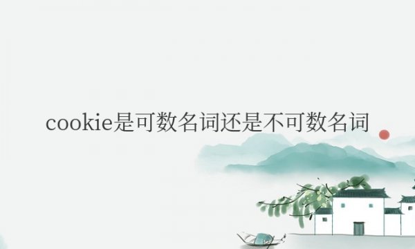 cookie是可数名词还是不可数名词