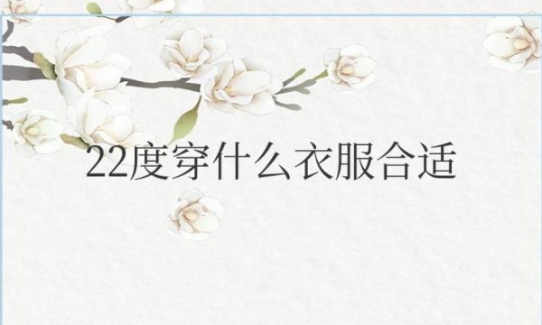 最高温度22度穿什么衣服合适