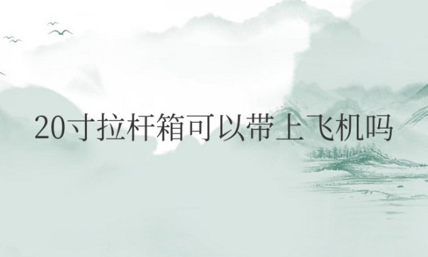 20寸拉杆箱可以带上飞机吗