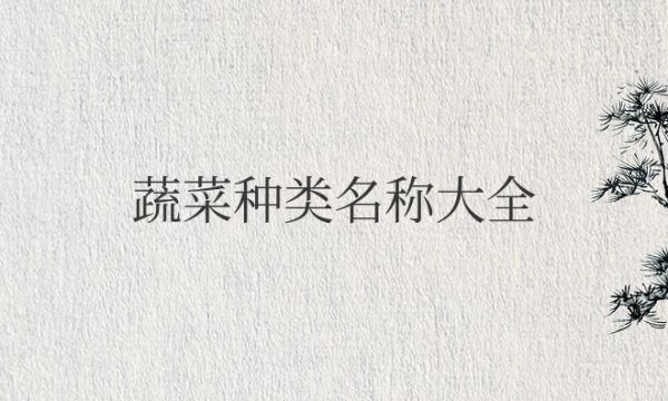 常见蔬菜种类名称大全及图片