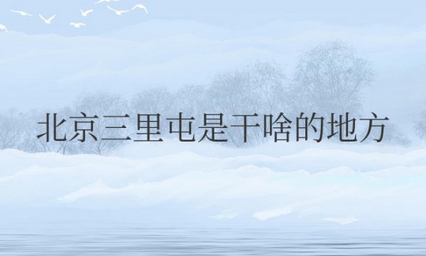 北京三里屯是干啥的地方