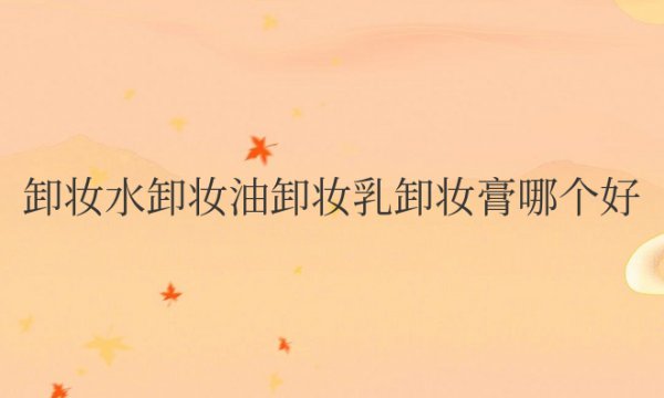 卸妆水卸妆油卸妆乳卸妆膏哪个好用不伤皮肤