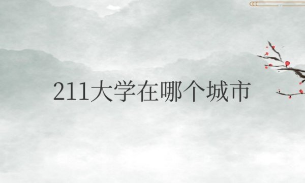 211大学在哪个城市