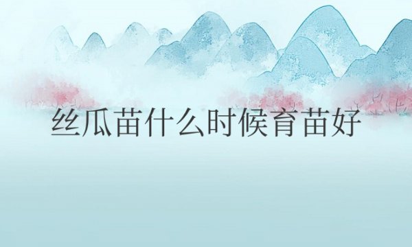 丝瓜苗什么时候育苗好活一点