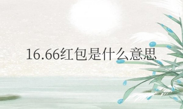 16.66红包是什么意思