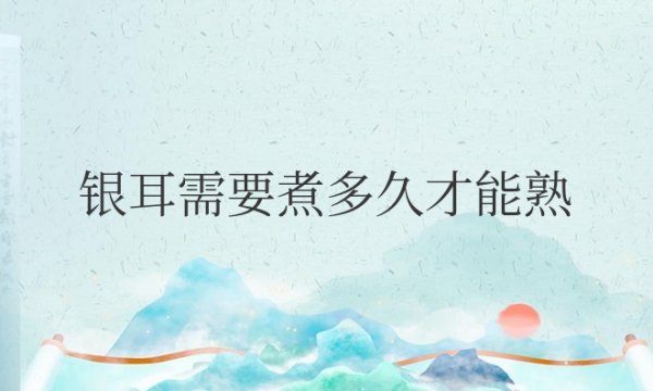 银耳需要煮多久才能熟透