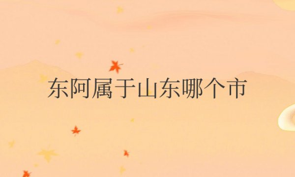 东阿属于山东哪个市