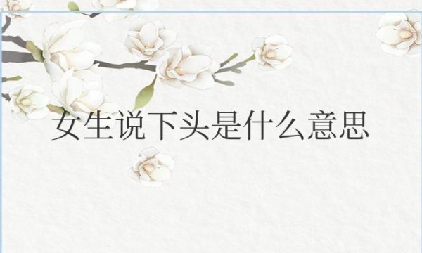 女生说下头是什么意思网络用语