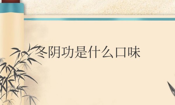 冬阴功是什么口味儿的