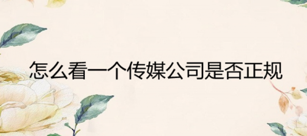 怎么看一个传媒公司是否正规