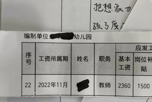 幼师工资一般多少一个月