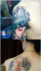 中国传统纹身元素——花旦纹身图案大全