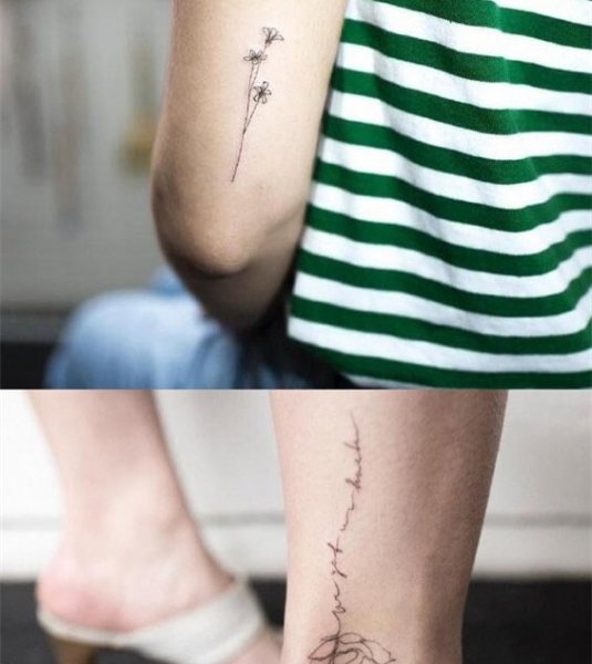 女生简单个性纹身图案展示