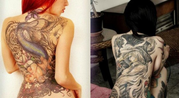极具创意与个性的女后背纹身图案大全图片
