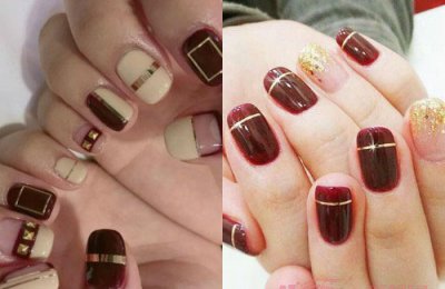 bling bling的金线美甲图片大全