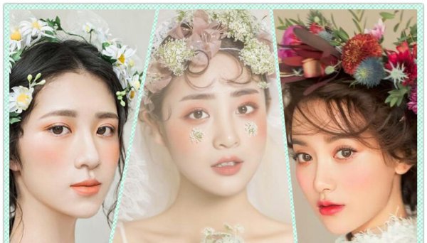 唯美优雅花仙子新娘发型图片