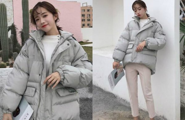 短腿冬季羽绒服搭配