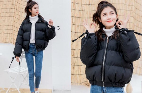 短腿冬季羽绒服搭配