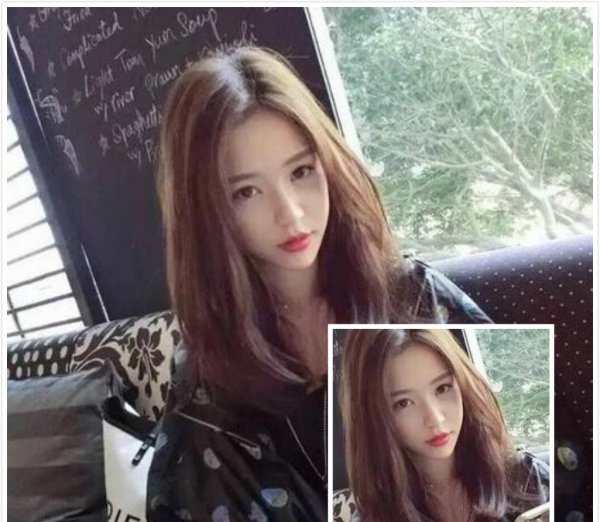 女生气质内扣中长发图片