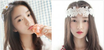 秋季女士中长发发型图片 中分刘海显脸小