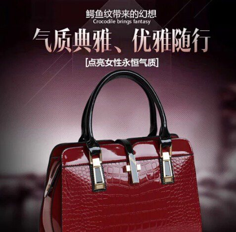 2024年春季新款复古红女士手提包图片