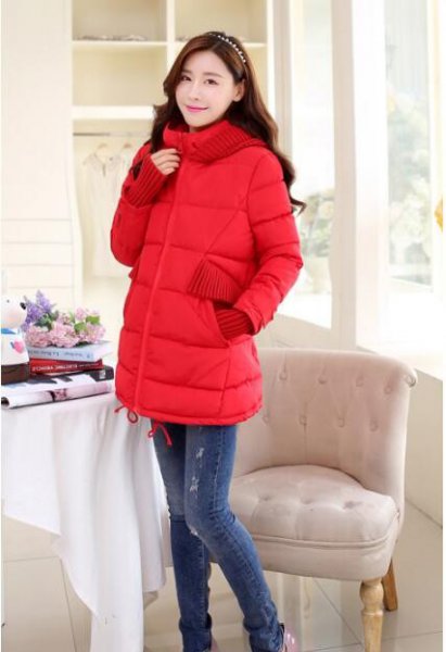 韩版孕妇装冬季外套上身温暖不显胖