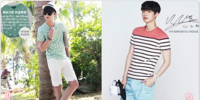 夏季男生服装搭配图片 圆领T恤衫搭配穿出时尚