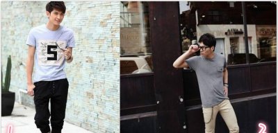 夏季男生短袖T恤服装搭配图片 男士夏季T恤时尚搭配示例图