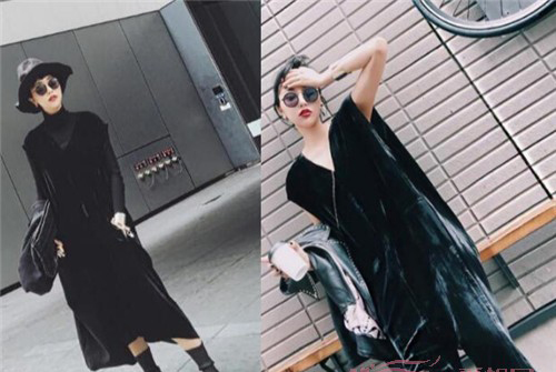 韩风丝绒宽松连体裤带着腔调美