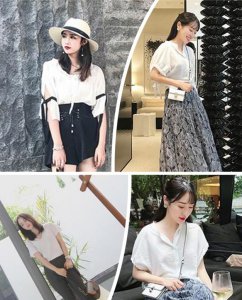 棉麻短袖百搭小衫时尚的刚好 时尚百搭的棉麻短袖小衫