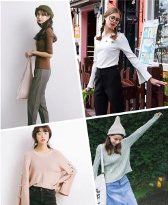 纯色外穿圆领针织打底衫 一件承包你的所有look