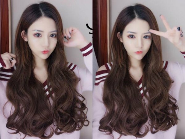 韩国甜美水波纹烫发图片
